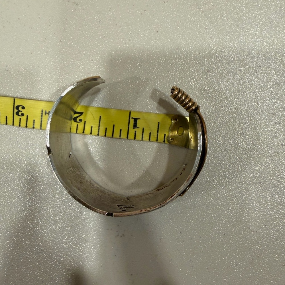 C Charley Silver and Gold filled Feather Cuff Bracelet - Picture 4 of 10